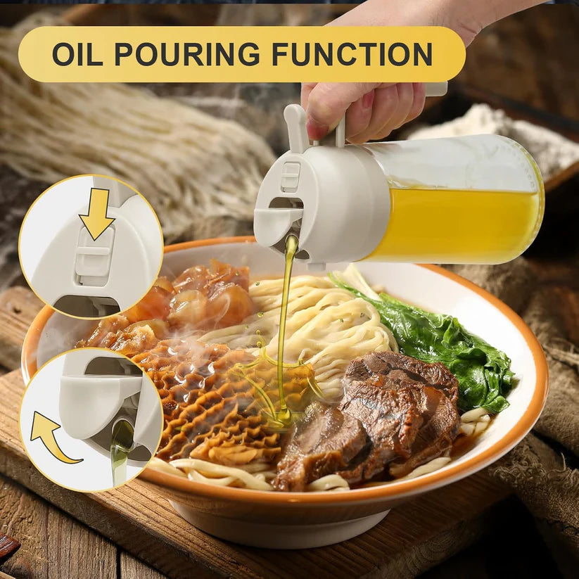 2 In 1 Oil Dispenser & Sprayer Bottle For Kitchen